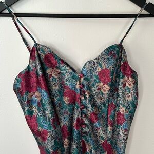 Vintage 90’s Splendida per La Senza silky slip romper. Gorgeous floral lingerie.